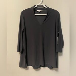 Sympli Deep V 3/4sleeve Graphite top size 12